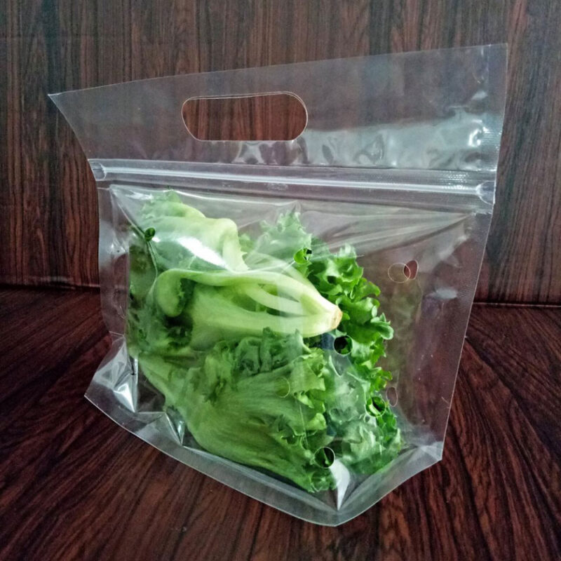 Túi zipper có quai xách đựng rau quả tươi