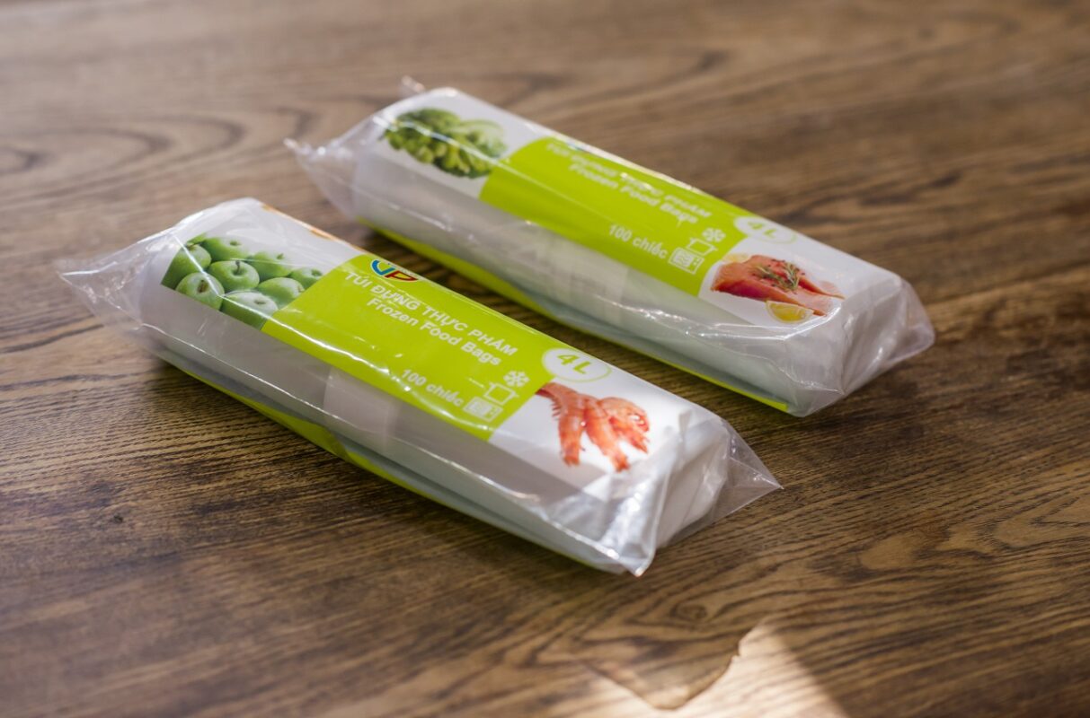 Bao bì thực phẩm đông lạnh đáy đứng thiết kế có cửa sổ trong suốt