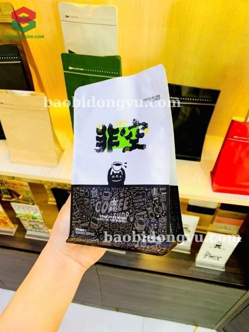 Túi zip 8 cạnh đựng cafe