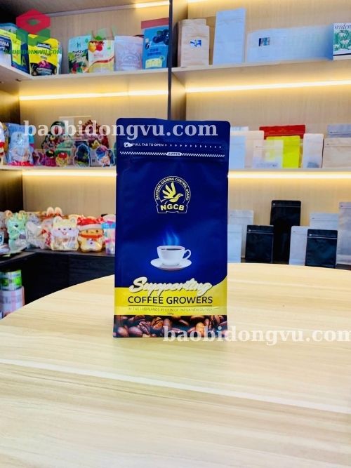 Túi zip 8 cạnh đựng cafe