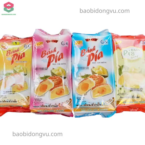 Bao bì bánh pía đa dạng màu sắc 