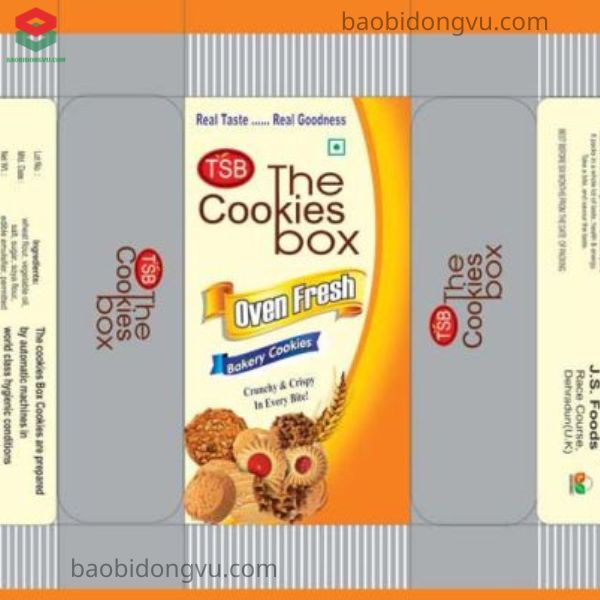 Mẫu thiết kế bao bì bánh quy sang trọng