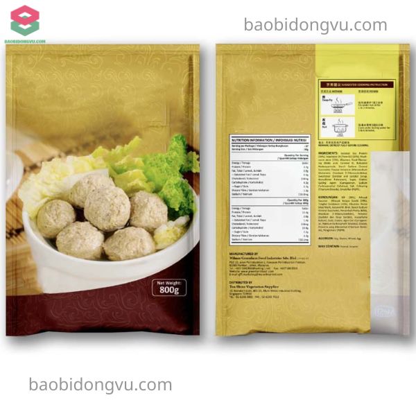 Thông tin in trên bao bì bò viên chi tiết