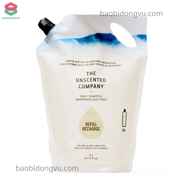 Mẫu bao bì dầu gội đáy đứng có quai xách