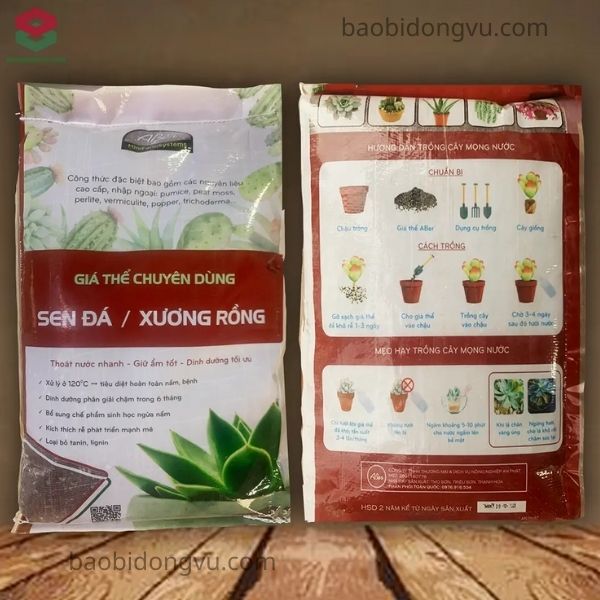 Mẫu bao bì giá thể với hình in sắc nét