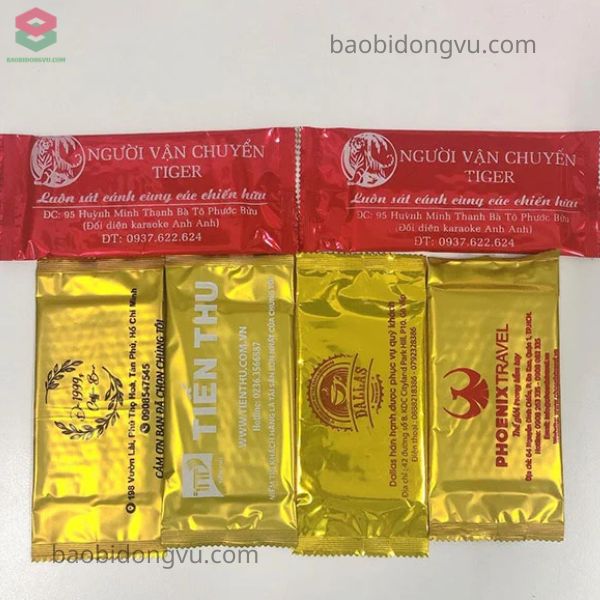 Mẫu bao bì khăn lạnh mạ bạc, mạ nhôm cao cấp