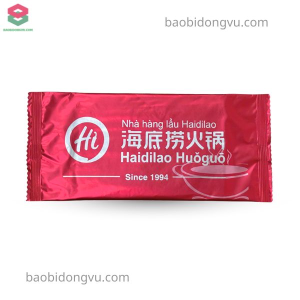 Mẫu bao bì khăn lạnh cho nhà hàng Haidilao