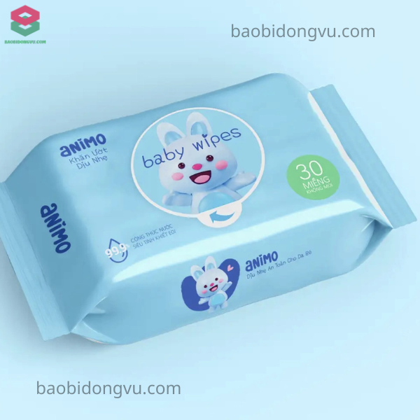 Bao bì khăn ướt túi xếp hông có nắp nhựa tiện lợi