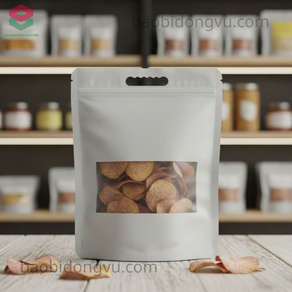 Bao bì khoai môn sấy có tay xách