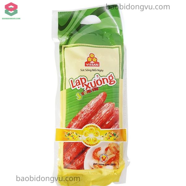 Mẫu bao bì lạp xưởng xếp hông 