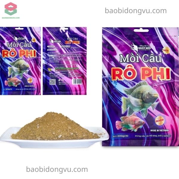 Mẫu bao bì đựng mồi câu cá in ấn chuyên nghiệp