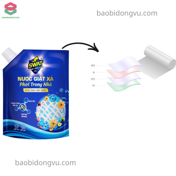 Các lớp màng cấu tạo nên bao bì nước giặt
