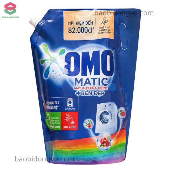 Mẫu bao bì nước giặt đồ đáy đứng tích hợp vòi rót thông minh