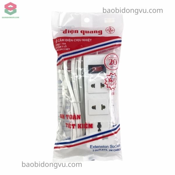 Bao bì ổ cắm điện truyền tải thông tin kỹ thuật rõ ràng