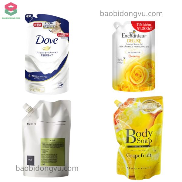 Bao bì sữa tắm đa dạng kích thước