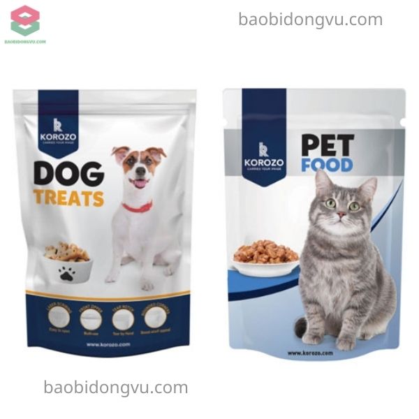 Túi zip đáy đứng cho thức ăn chó mèo