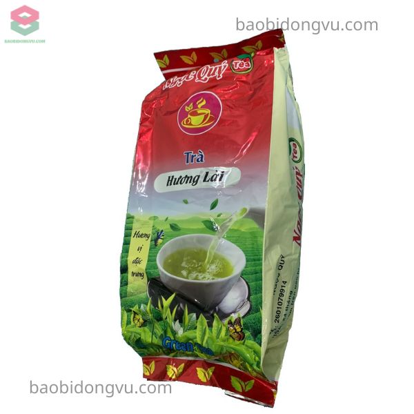 túi xếp hông hàn lưng được in ấn sắc nét đựng trà xanh