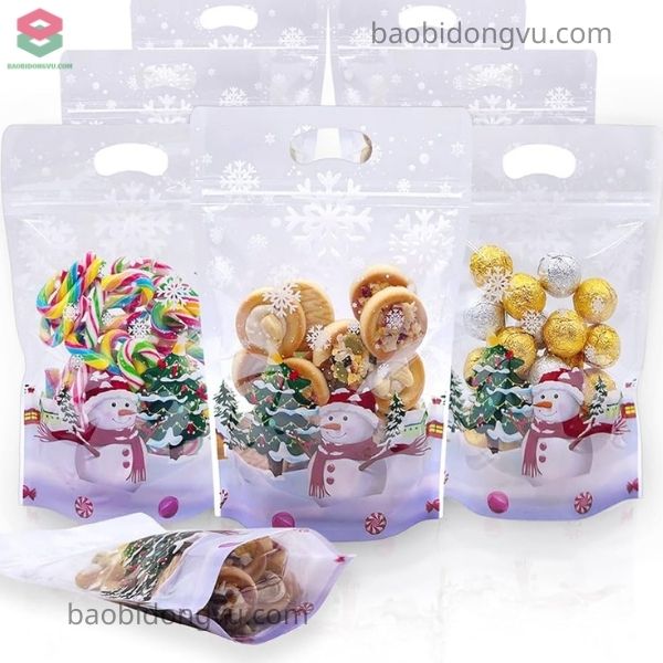 Mẫu túi zip đựng kẹo thiết kế giáng sinh
