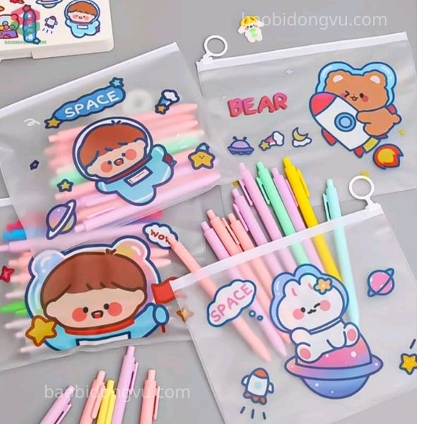 Túi zipper khóa kéo họa tiết đẹp