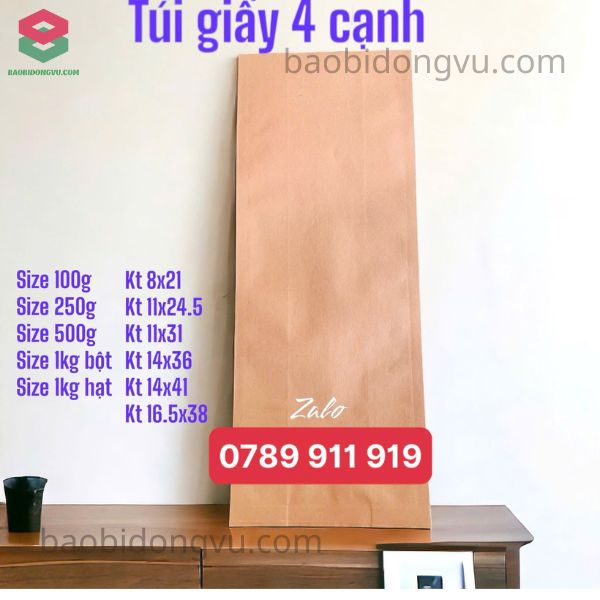 Túi 4 cạnh kraft