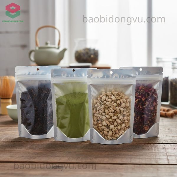 Túi đựng trà 1 mặt trong - 1 mặt bạc