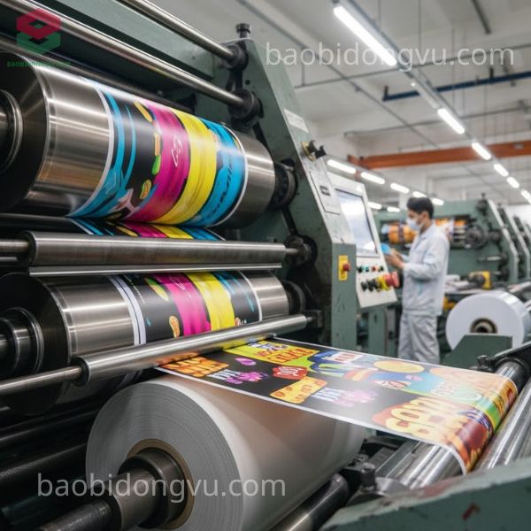 Hệ thống máy in ống đồng 10 màu tốc độ cao sản xuất túi 3 biên tại Đông Vũ