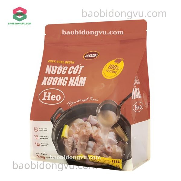 Túi zipper đựng nước lẩu đáy đứng