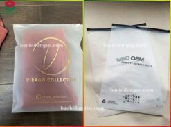 Túi zip lụa mờ khóa kéo đóng gói quần áo thời trang cao cấp