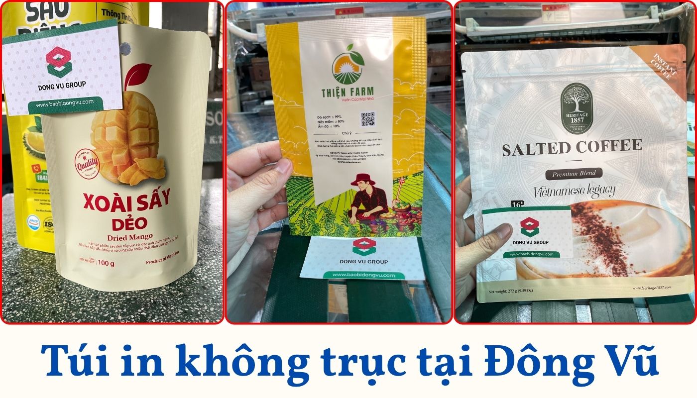 Tổng hợp đa dạng các dòng túi màng ghép in kỹ thuật số gia công tại Bao Bì Đông Vũ