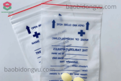 Túi zip chỉ đỏ màng ghép in ấn sắc nét tại xưởng Đông Vũ