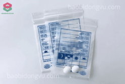 Túi zip chỉ trắng được in ấn rõ nét tại xưởng in Đông Vũ