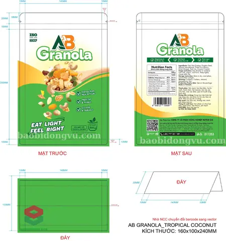 thiết kế bao bì granola