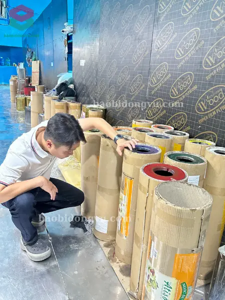 Kỹ thuật viên Đông Vũ kiểm tra trục in bao bì