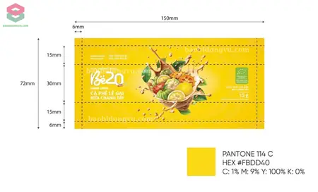 thiết kế của túi hàn lưng giữa nhỏ đựng trà gừng