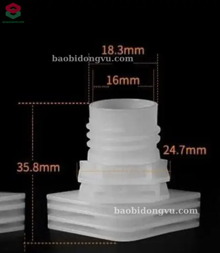 thông số kích thước của vòi rót bao bì túi có vòi