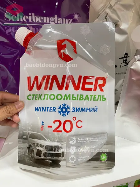 túi nhựa có vòi đáy đứng đựng dung dịch rửa xe ô tô