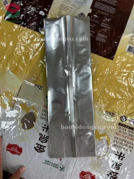 túi bạc hàn lưng giữa có cấu trúc ghép màng nhôm AL