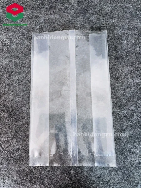 túi xếp hông hàn lưng trong suốt cấu trúc pet/pe