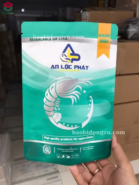 túi zip đáy đứng thuốc cho tôm