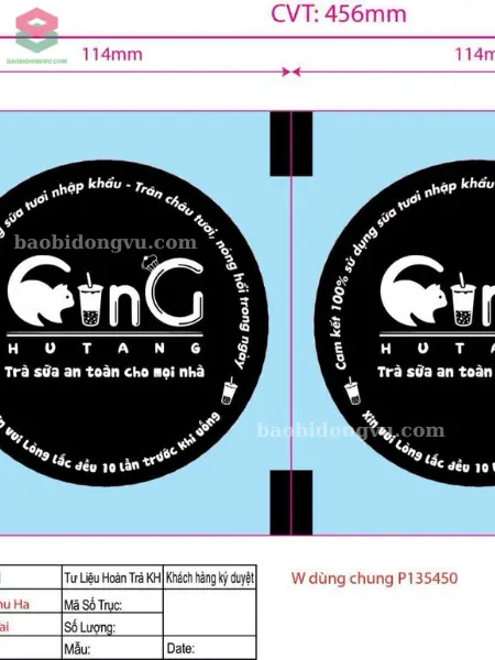 mẫu thiết kế của cuộn màng ép ly