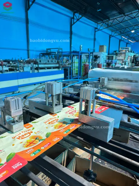 Quy trình cắt túi tự động tại xưởng sản xuất Bao Bì Đông Vũ