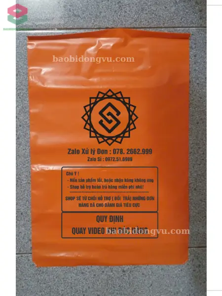 túi niêm phong đóng quần áo in ấn logo và địa chỉ chủ shop