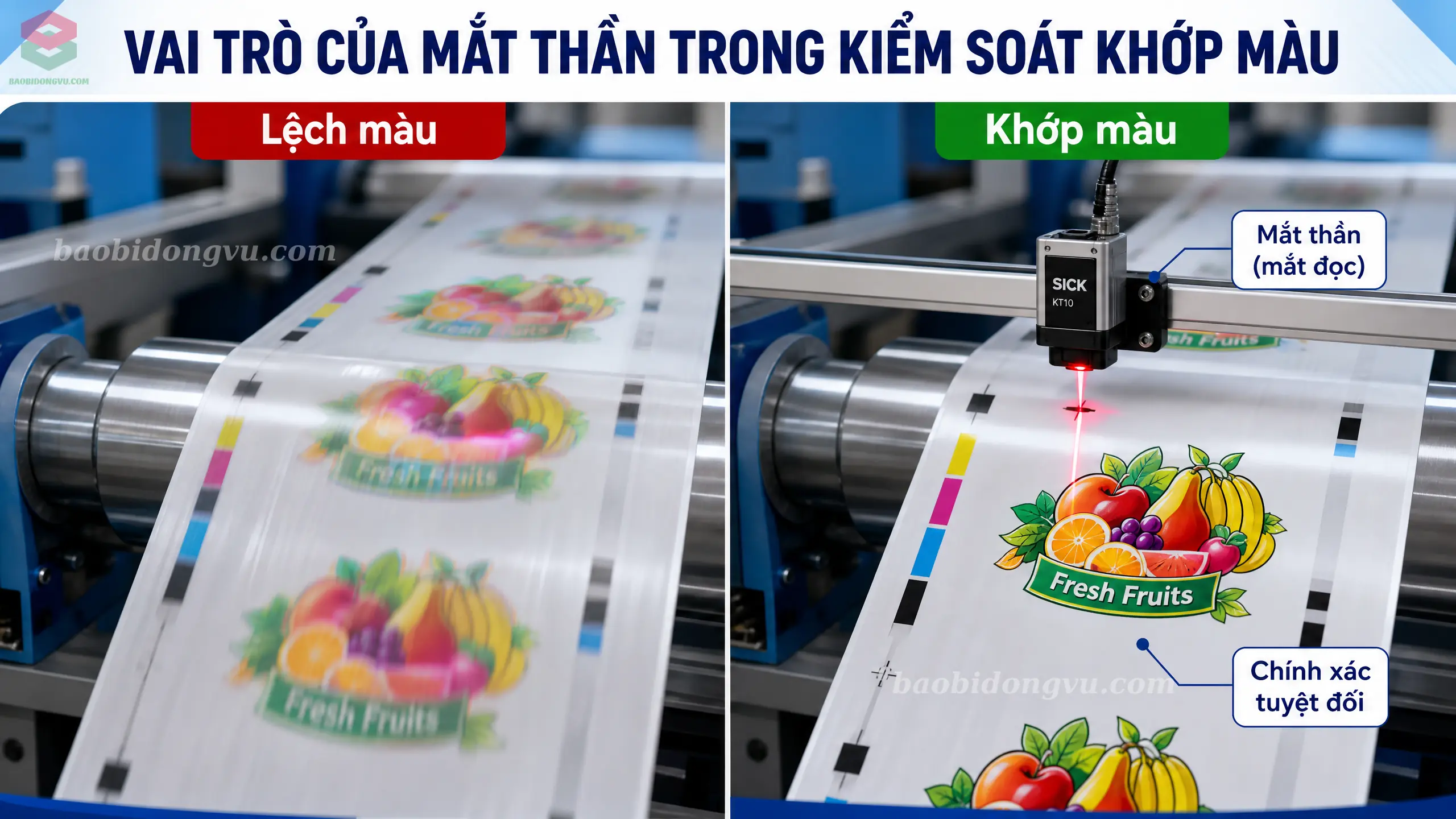 mắt thần có vai trò trong việc chồng hình chính xác khi in ống đồng tốc độ cao